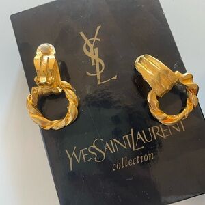 Vintage Yves Saint Laurent gold hoop earrings